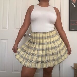 Yellow Plaid Women's Skirt